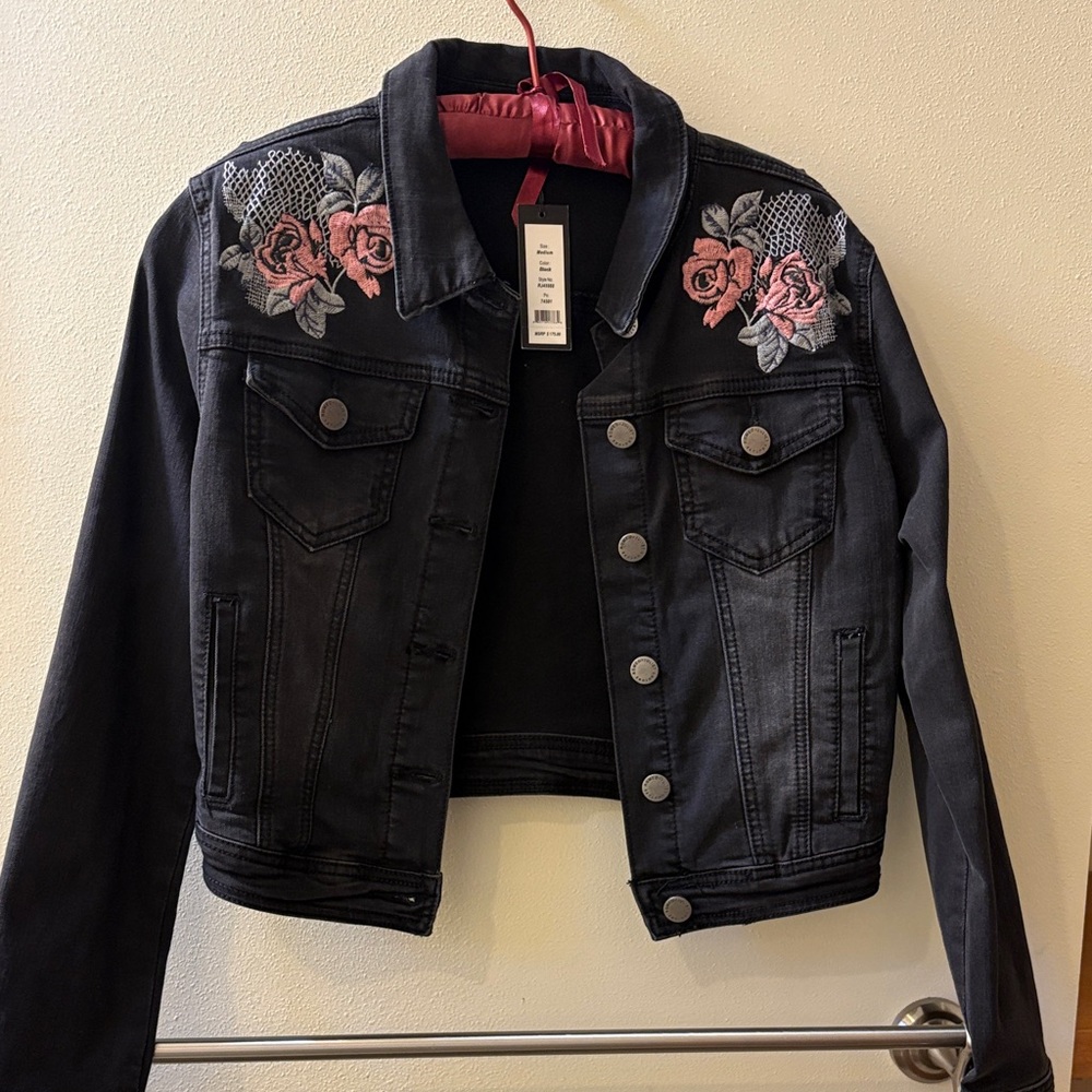 Romeo & Juliet Couture Black Jean Jacket